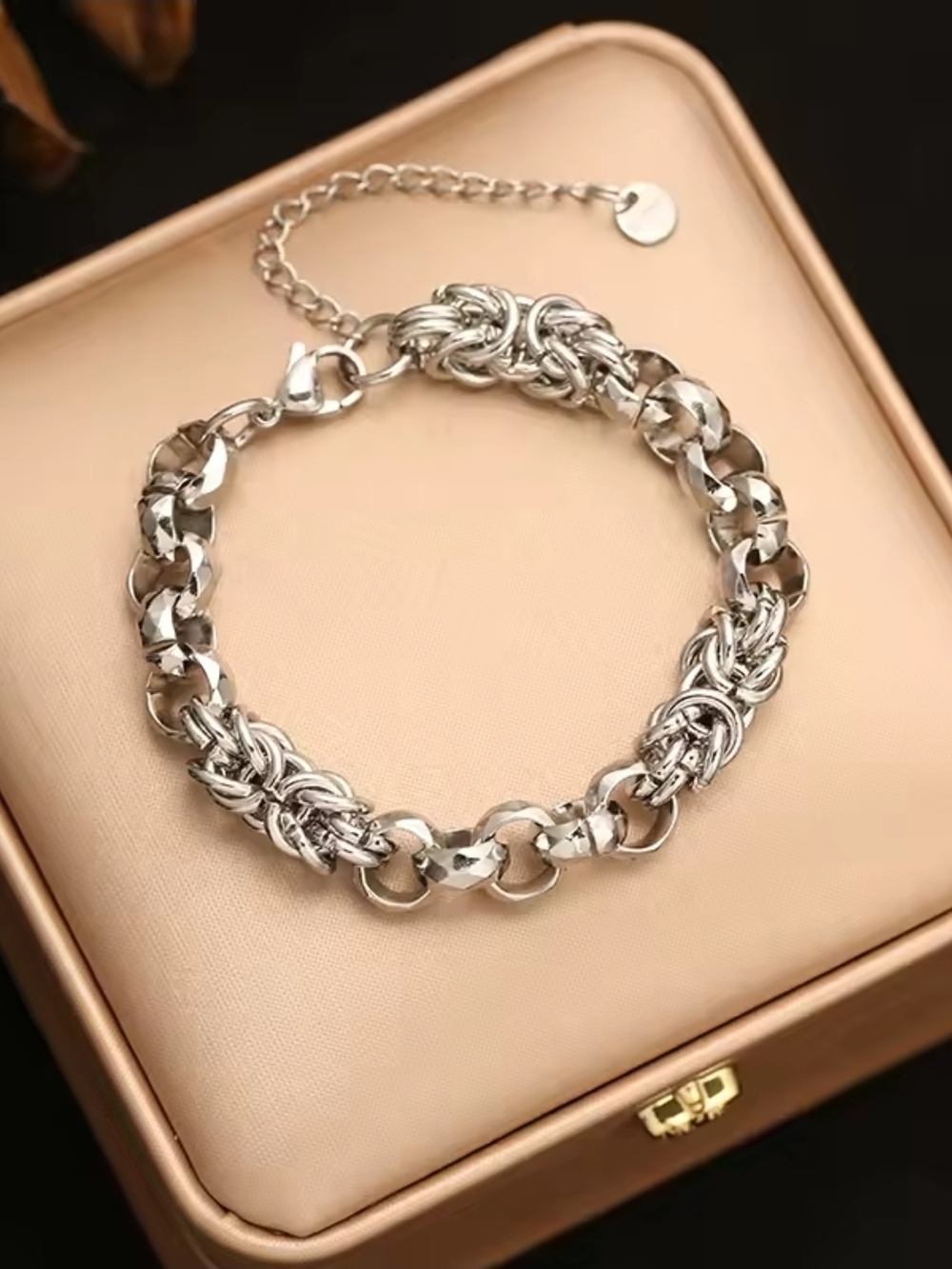 Silver Mixed Link Bracelet
